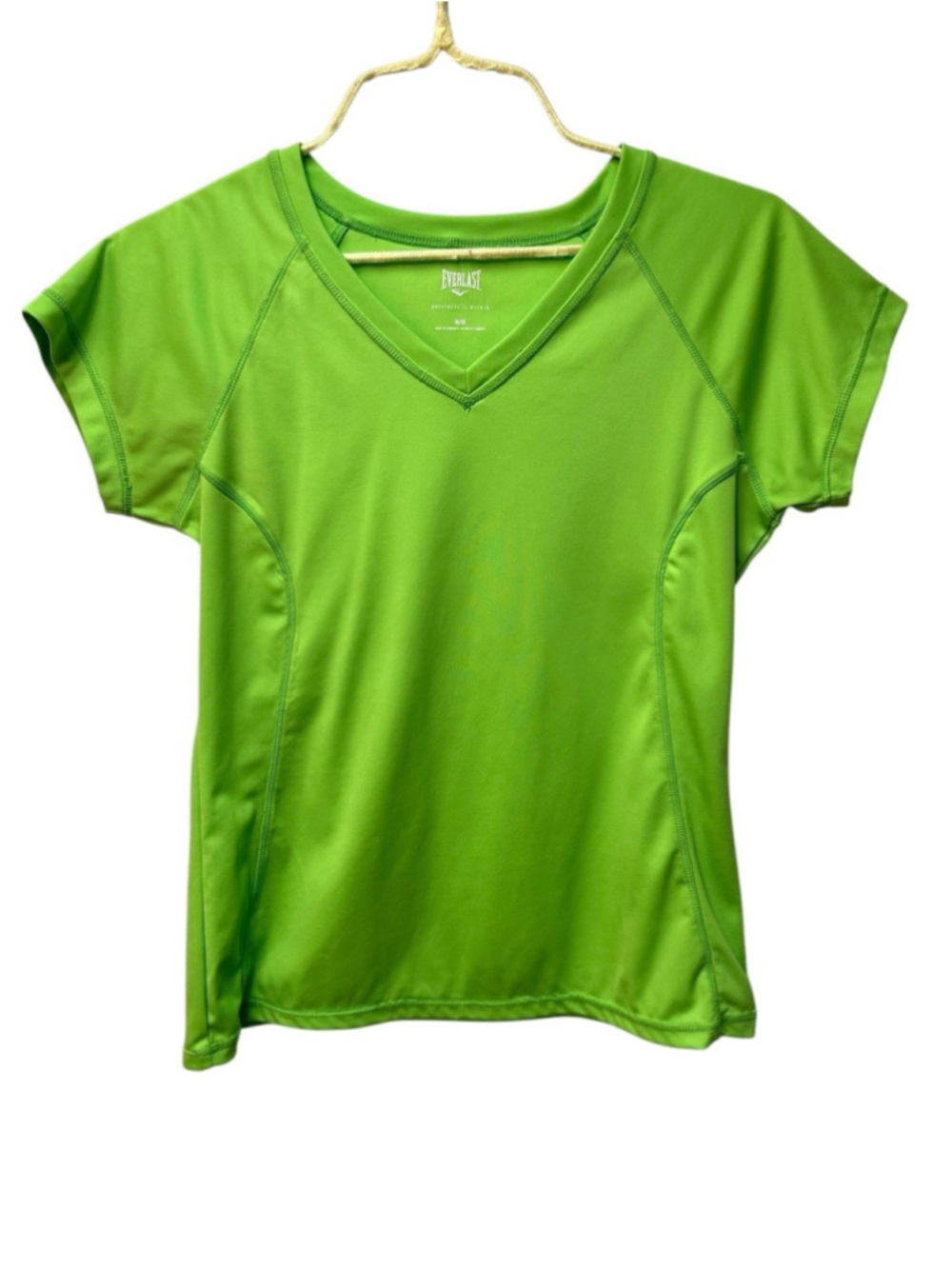 Everlast Athletic Shirt Womens Medium Polyester Top Lime Green Golf Tennis